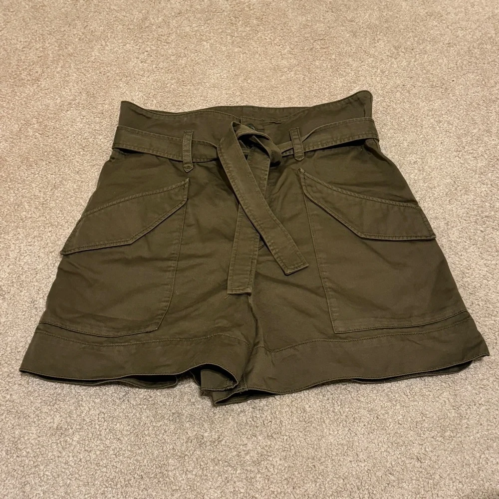 Rag & Bone Field Cargo Short Size 26 Dark Olive Green Belted Shorts - Picture 2 of 8